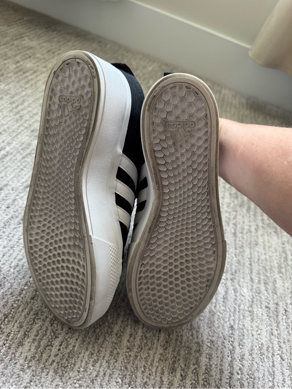 adidas Black and White Platform Lace-Up Sneakers - Picture 3 of 8